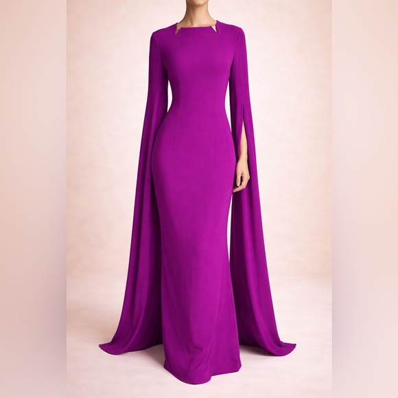 Safiyaa Dresses & Skirts - Safiyaa Long Sleeve Magenta Gown